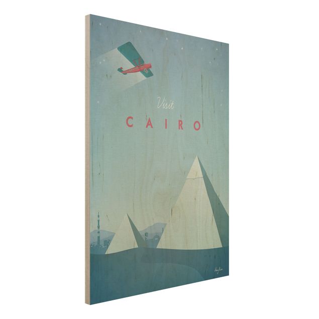 Quadri in legno con architettura e skylines Poster di viaggio - Il Cairo