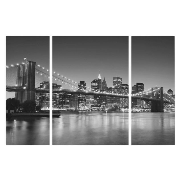 Quadri in bianco e nero Ponte di Brooklyn a New York II