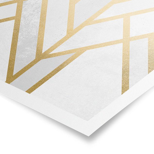 Quadri stampe Geometria Art Déco Oro Bianco
