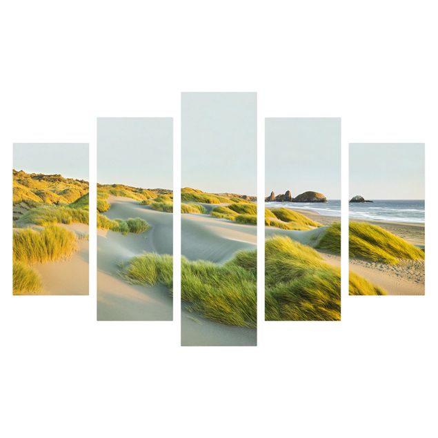 Quadri su tela con spiaggia Dune ed erbe sul mare
