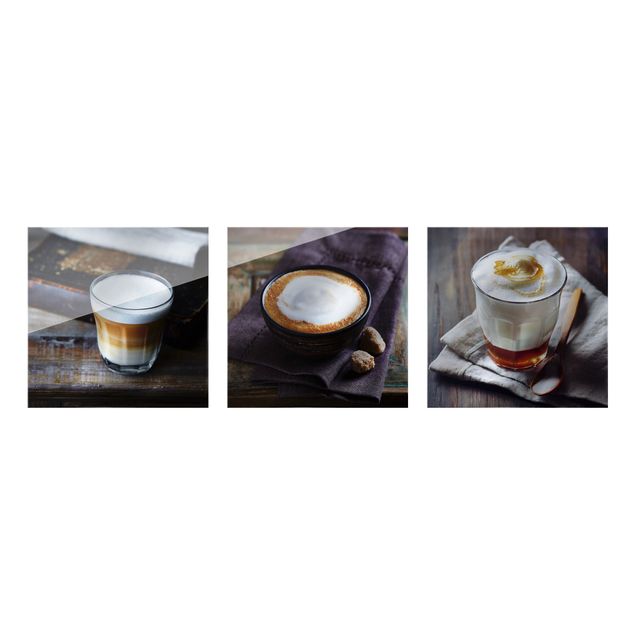 Quadro in vetro - Caffè Latte - 3 parti