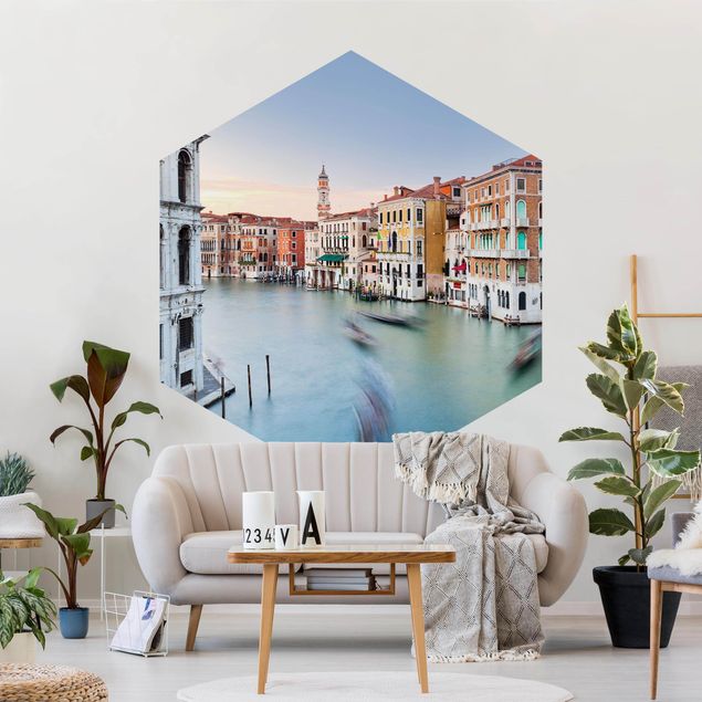Fotomurale esagonale autoadesivo Vista sul Canal Grande dal Ponte di Rialto Venezia