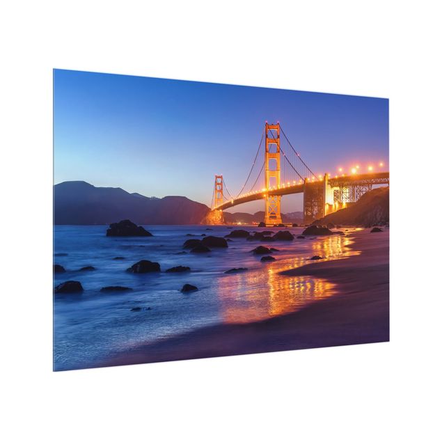 Paraschizzi cucina vetro Ponte del Golden Gate al tramonto