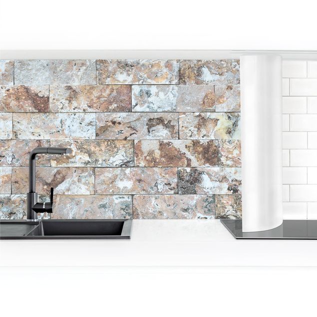 pannelli cucina Muro di pietra naturale di marmo