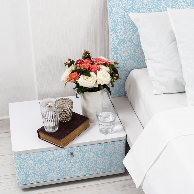 Pellicole adesive per mobili con disegni Motivo moderno floreale scandinavo azzurro