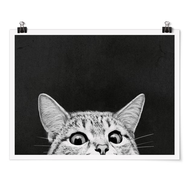 Quadri bianco e nero Illustrazione - Gatto Disegno in bianco e nero