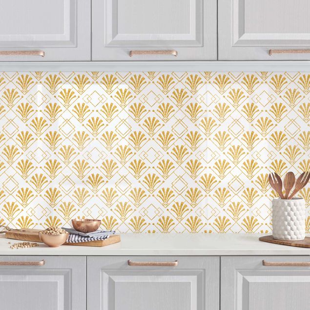 Rivestimento cucina con disegni Effetto glitter con trama Art déco in oro