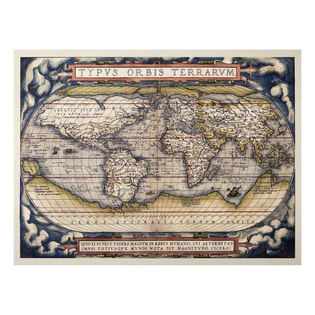 Quadro planisfero Mappa del mondo storico Typus Orbis Terrarum