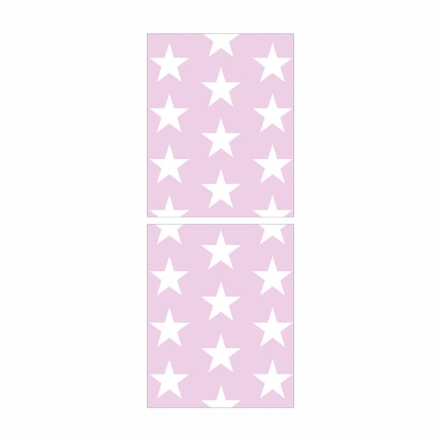 Carta adesiva per mobili IKEA - Billy Libreria - White Stars on Pink