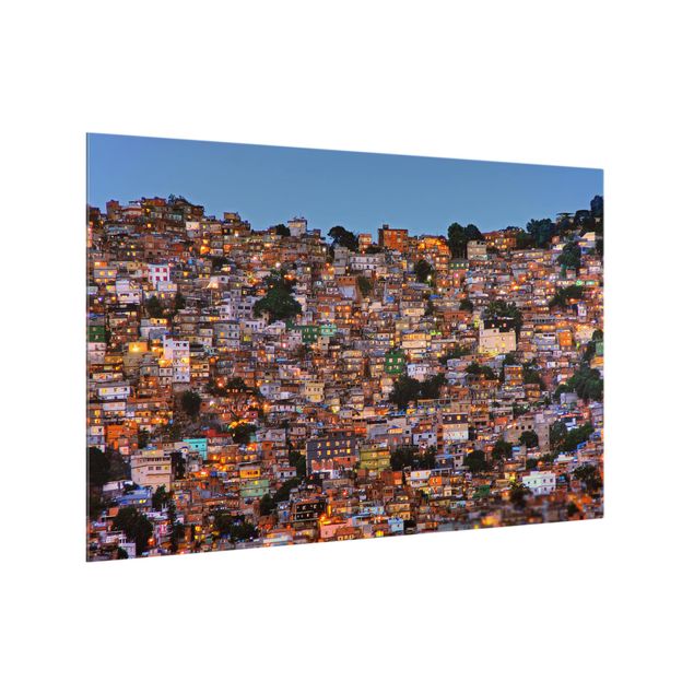 Paraschizzi cucina vetro Rio De Janeiro Favela tramonto