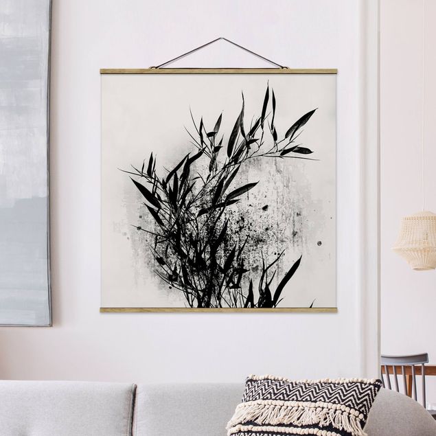 Quadro paesaggio Mondo vegetale grafico - Bambù nero