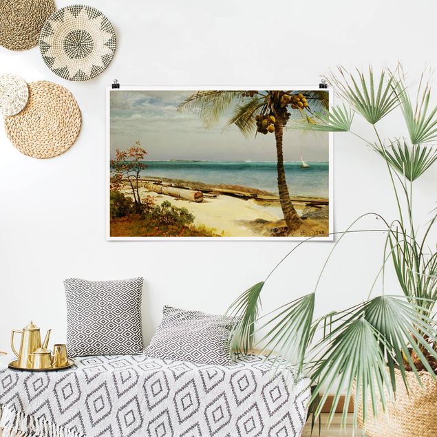 Poster con spiaggia Albert Bierstadt - Costa tropicale