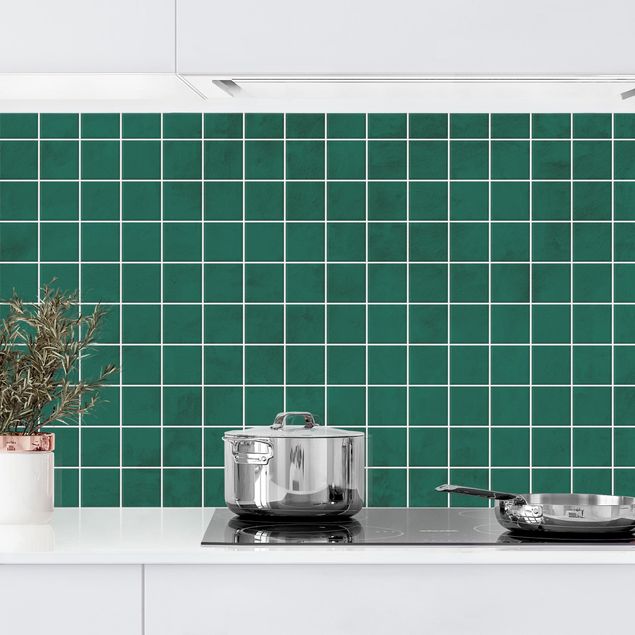 Rivestimenti per cucina effetto piastrelle Piastrelle di cemento a mosaico - Verde