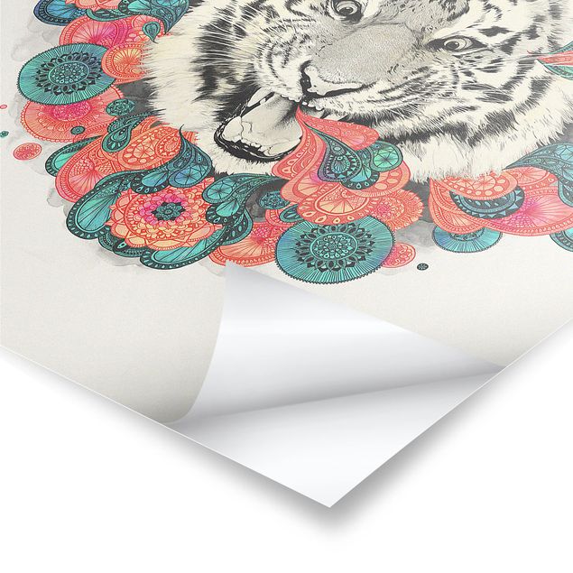 Stampe Illustrazione - Tigre Disegno Mandala Paisley