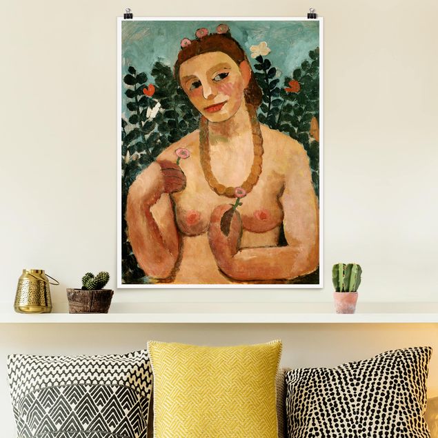 Stampe quadri famosi Paula Modersohn-Becker - Autoritratto con collana d'ambra