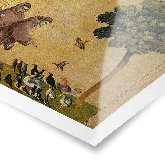 Quadro animali Giotto di Bondone - San Francesco che si rivolge agli uccelli