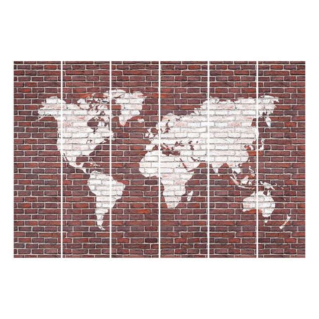 Tessili per la casa Mappa del mondo in mattoni
