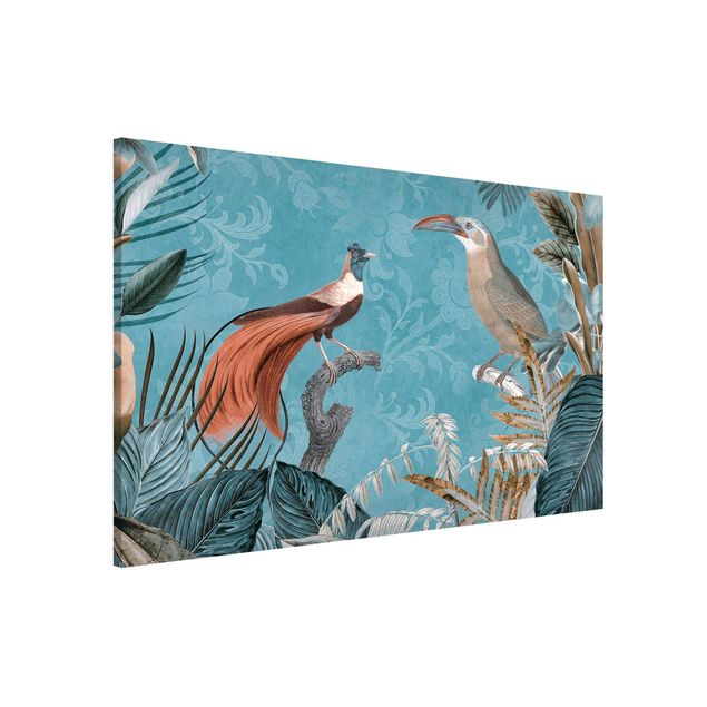 Lavagne magnetiche con fiori Collage vintage - Uccelli del paradiso