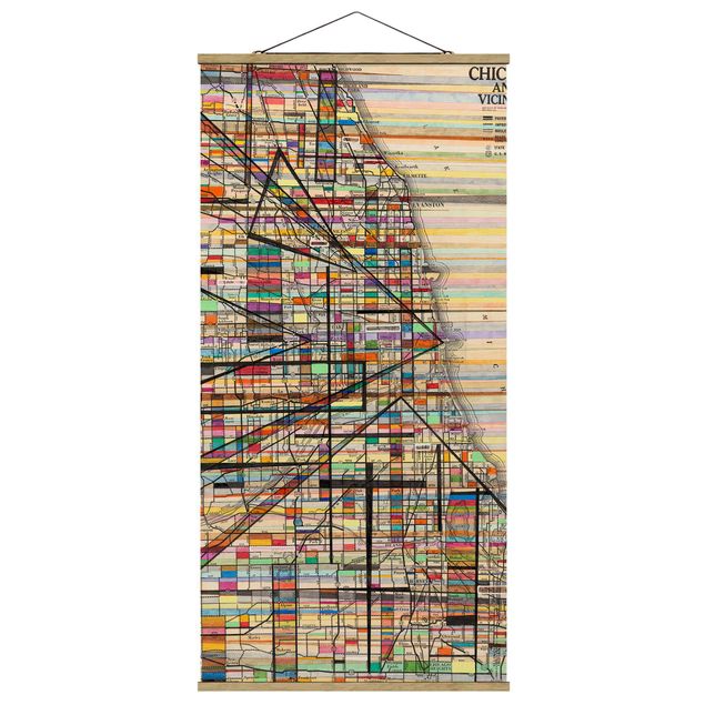 Quadri moderni colorati Mappa moderna di Chicago