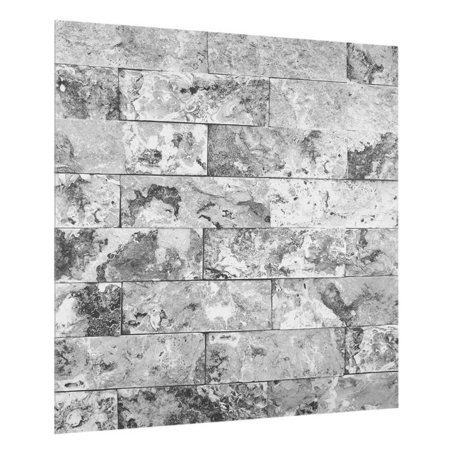 Decorazioni cucina Muro di pietra in marmo naturale grigio