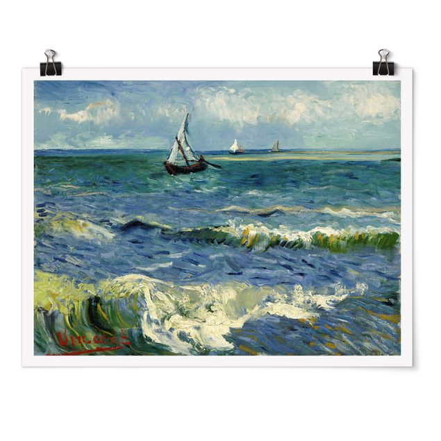Quadro mare Vincent Van Gogh - Paesaggio marino vicino a Les Saintes-Maries-De-La-Mer