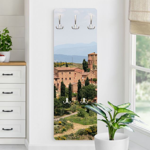 Appendiabiti pannello con architettura e skylines L'incantevole Toscana