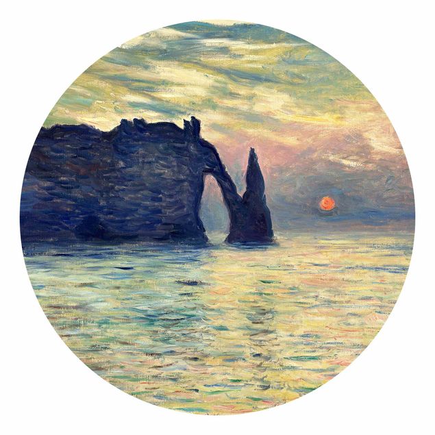 Carta da parati tessuto non tessuto Claude Monet - La scogliera, Étretat, tramonto