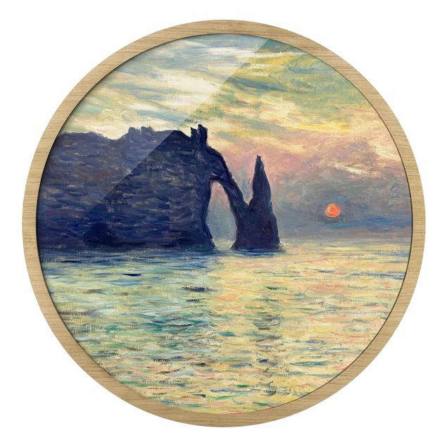 Quadro paesaggio Claude Monet - La scogliera, Étretat, tramonto