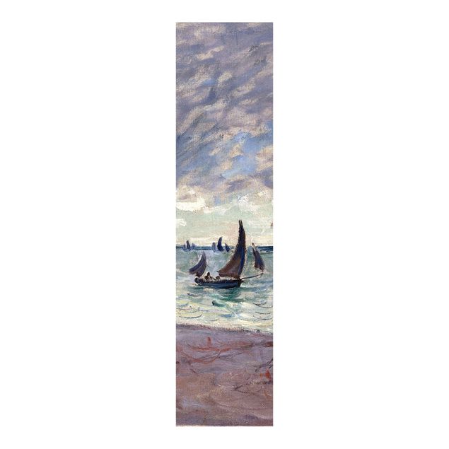 Tende a pannello scorrevoli con spiaggia Claude Monet - Barche da pesca davanti alla spiaggia e alle scogliere di Pourville