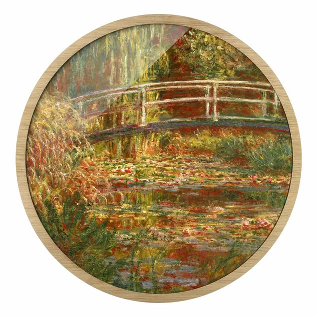 Quadri astratti Claude Monet - Stagno di ninfee e ponte giapponese (Armonia in rosa)