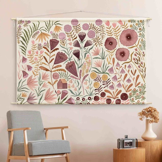 Arazzo da parete XXL Claudia Voglhuber - Mare di fiori