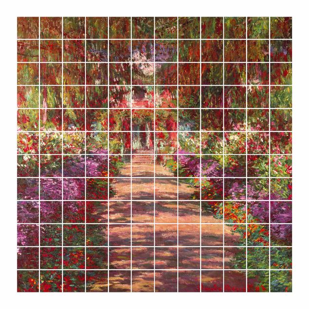 Pellicole per piastrelle verdi Claude Monet - Sentiero nel giardino di Monet a Giverny