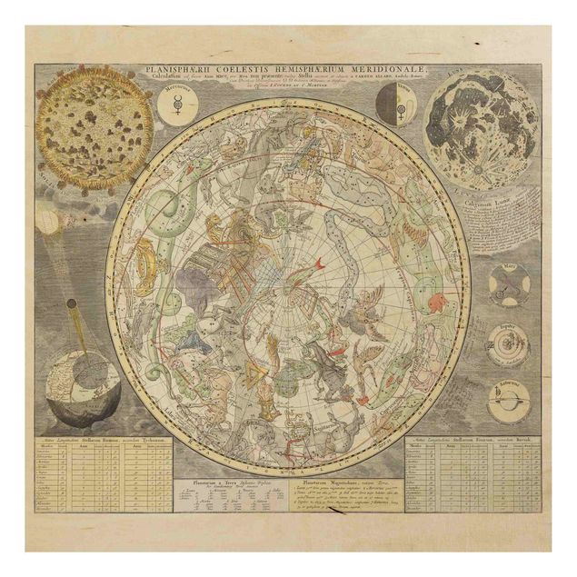Quadri stampe Mappa stellare antica vintage