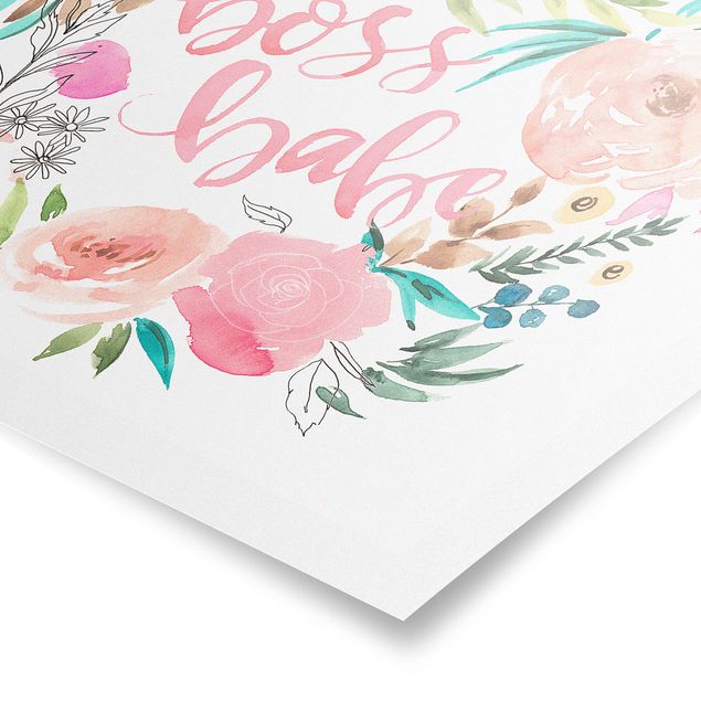 Poster - Pink Flowers - Boss Modella - Orizzontale 3:4