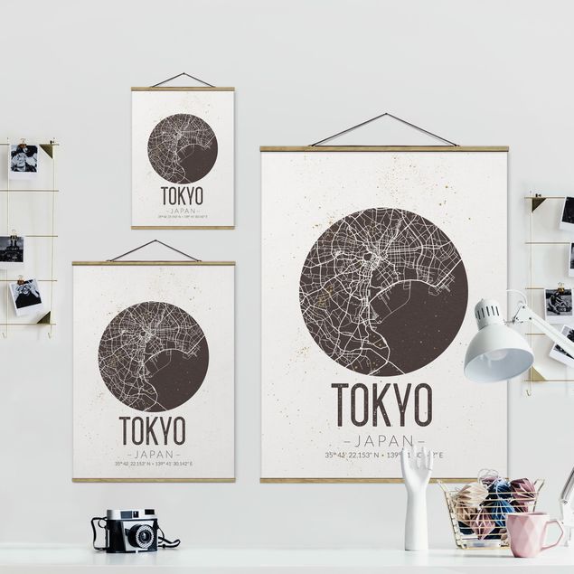 Stampe Mappa di Tokyo - Retrò