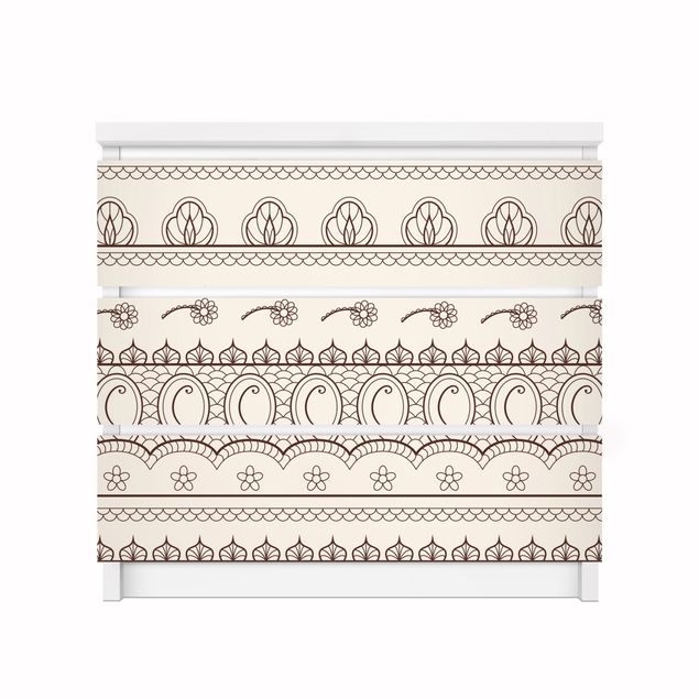 Carta adesiva per mobili IKEA - Malm Cassettiera 3xCassetti - Indian repeat pattern