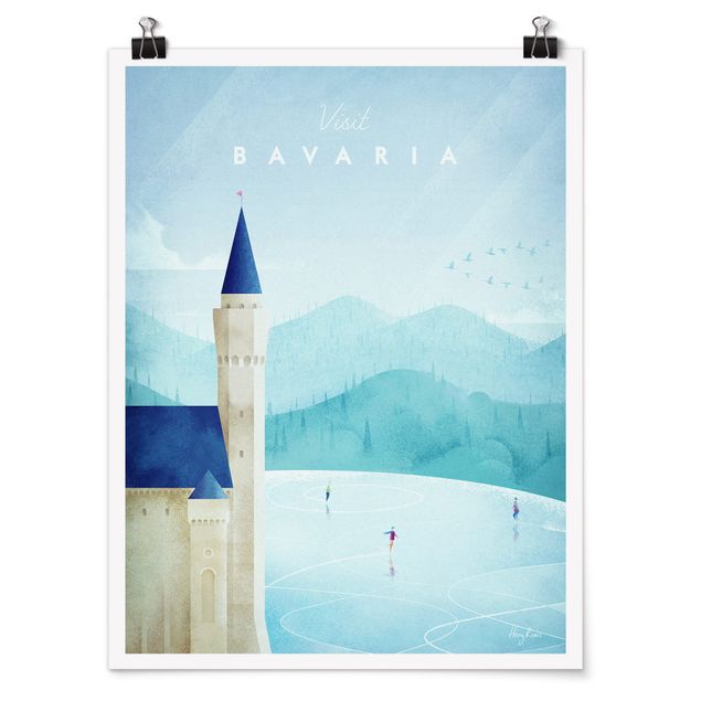 Quadri blu Poster di viaggio - Baviera