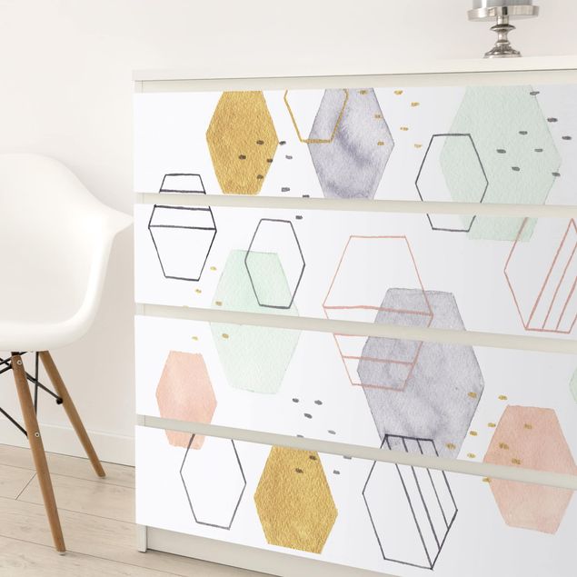 Pellicole adesive per mobili con disegni Diffusione esagonale I