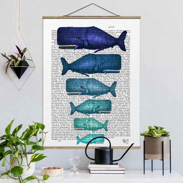 Quadri moderni   Lettura con animali - Famiglia di balene