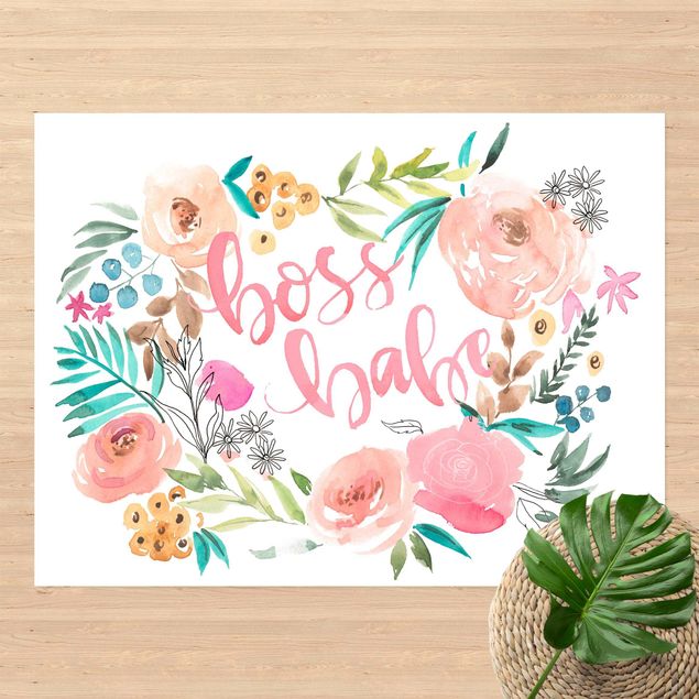 tappeti da esterno Pink Flowers - Boss Babe