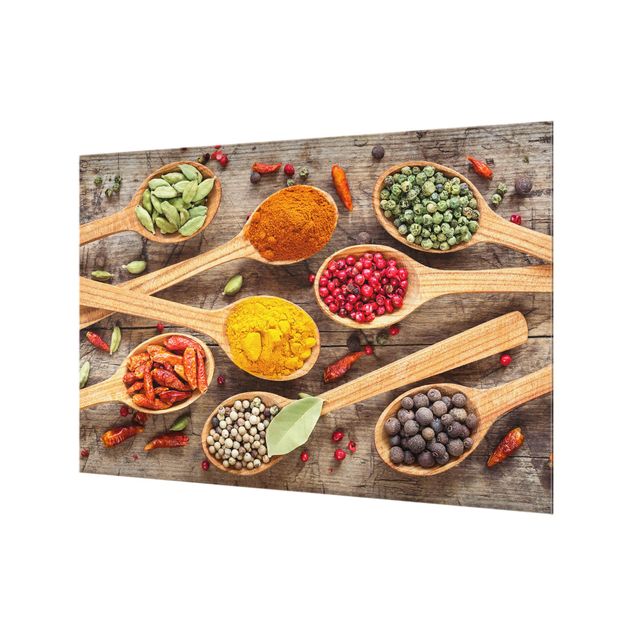 Paraschizzi in vetro - Spices On Wooden Spoon