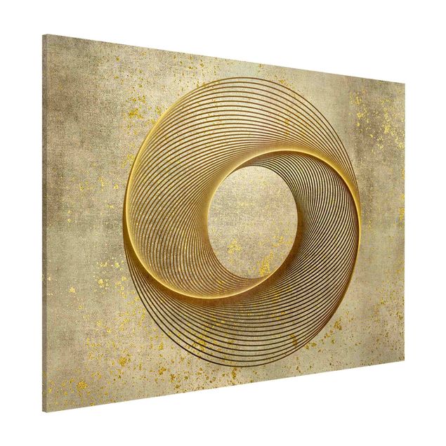 Lavagne magnetiche con disegni Line Art Spirale circolare Oro