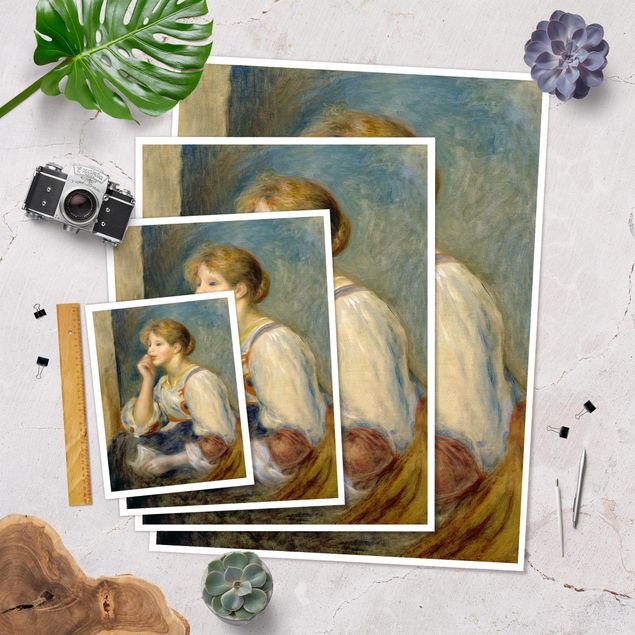 Stampe Auguste Renoir - Donna con lettera