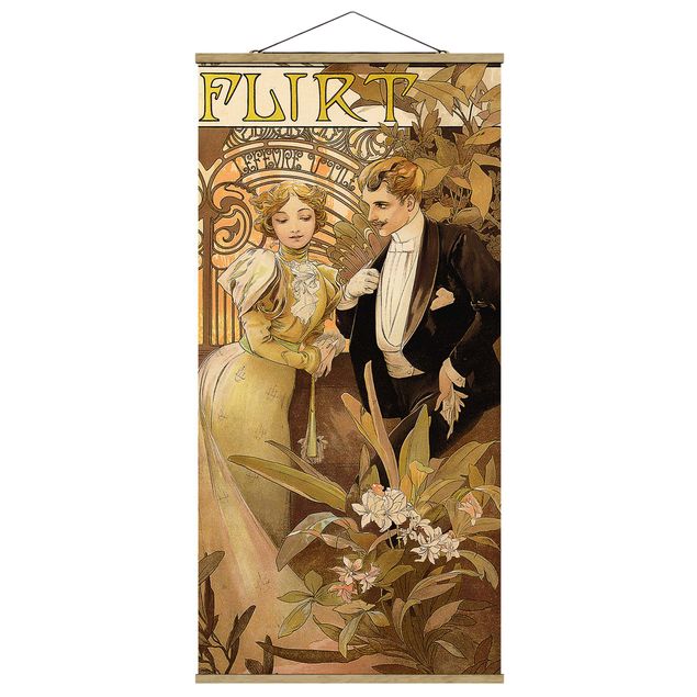 Quadri con fiori Alfons Mucha - Poster pubblicitario per i biscotti Flirt