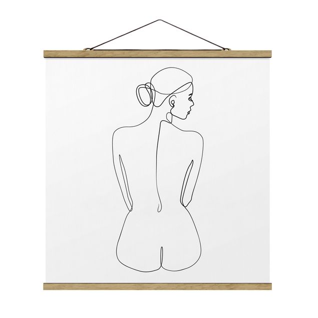 Quadri astratti Line Art - Nudo di schiena Bianco e Nero
