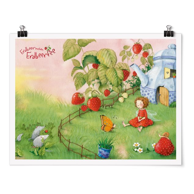 Quadri rossi The Strawberry Fairy - In giardino