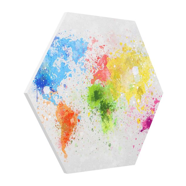 Stampe Mappa del mondo a schizzi colorati
