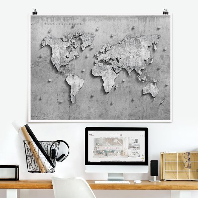 Quadri moderni   Mappa del mondo in cemento