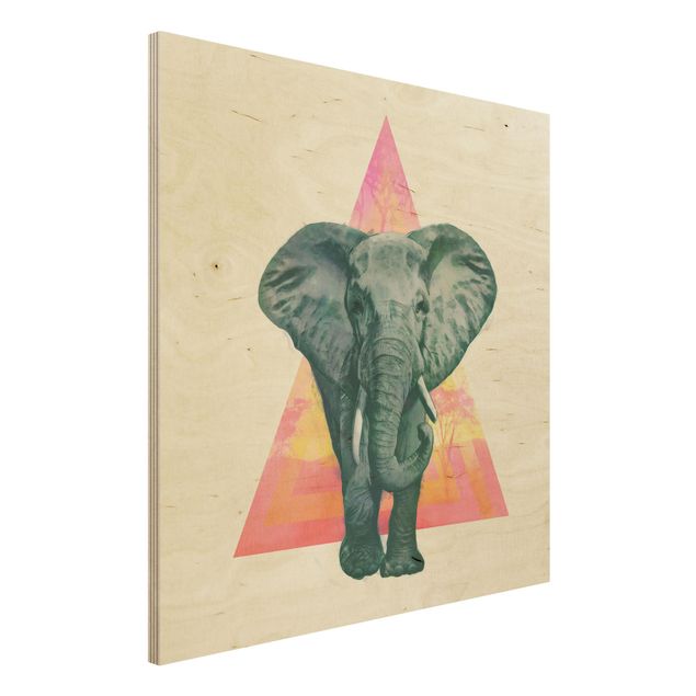 Quadri Laura Graves Art Illustrazione - Elefante fronte triangolo pittura