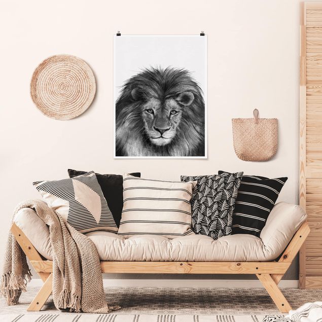 Quadri leone Illustrazione - Leone Pittura monocromatica